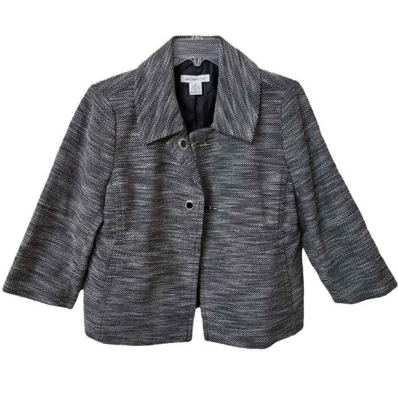 Liz Claiborne Womens Black &‎ White Textured Blazer Jacket M - Picture 1 of 8